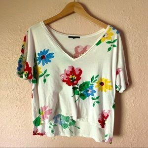 Truly Madly Deeply Floral Boxy Tshirt Crop